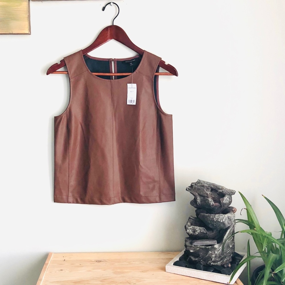 BANANA REPUBLIC | Vegan Leather Shell Top |